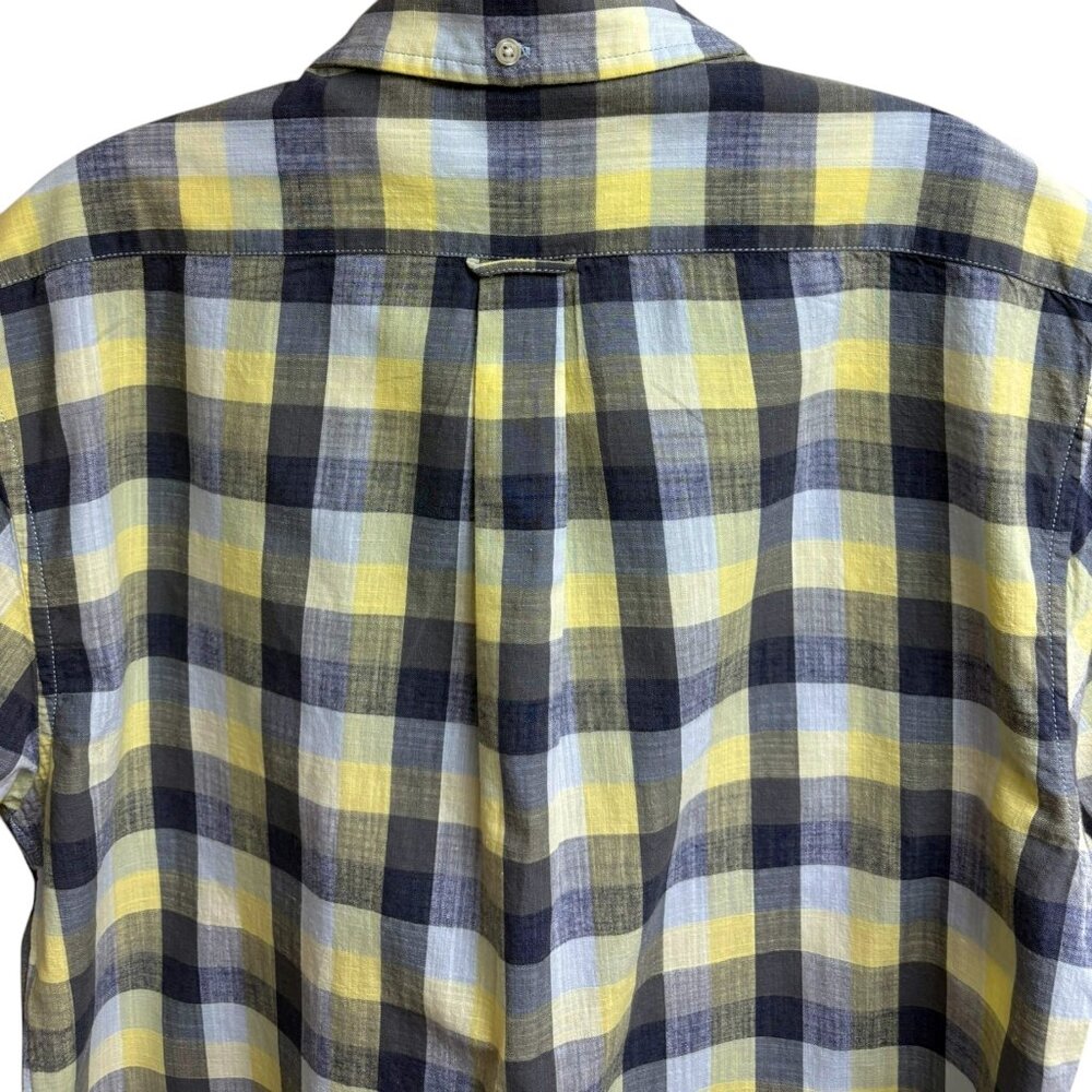 Grayers Gray Yellow Check Button Collar Short Sle… - image 6